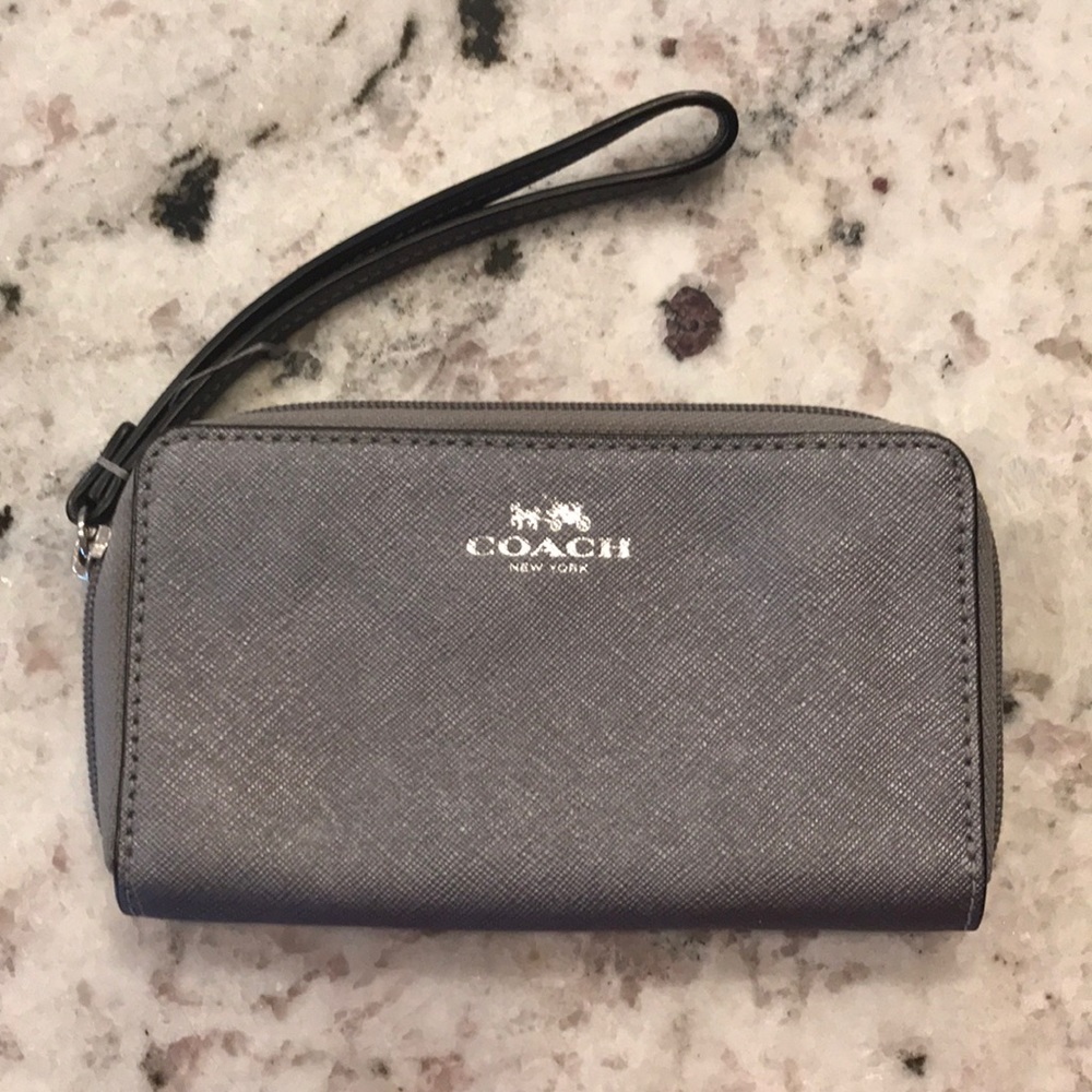Coach silver wristlet